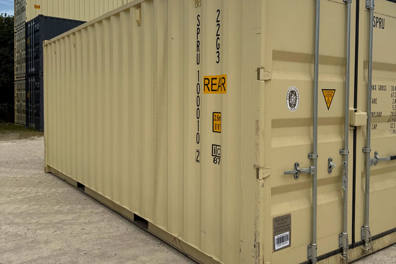 20ft standard 1-trip shipping container with two side opening doors, ideal for convenient access and secure storage