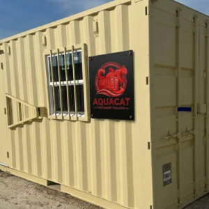 20ft mobile office with integrated storage for sale, ideal for on-site workspace and secure equipment storage