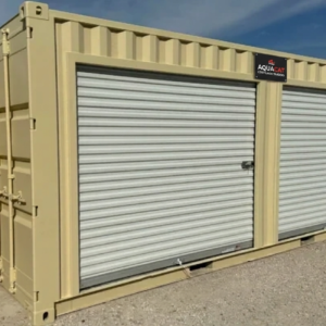Buy dual roll-up storage container, featuring two roll-up doors for easy access and secure storage.