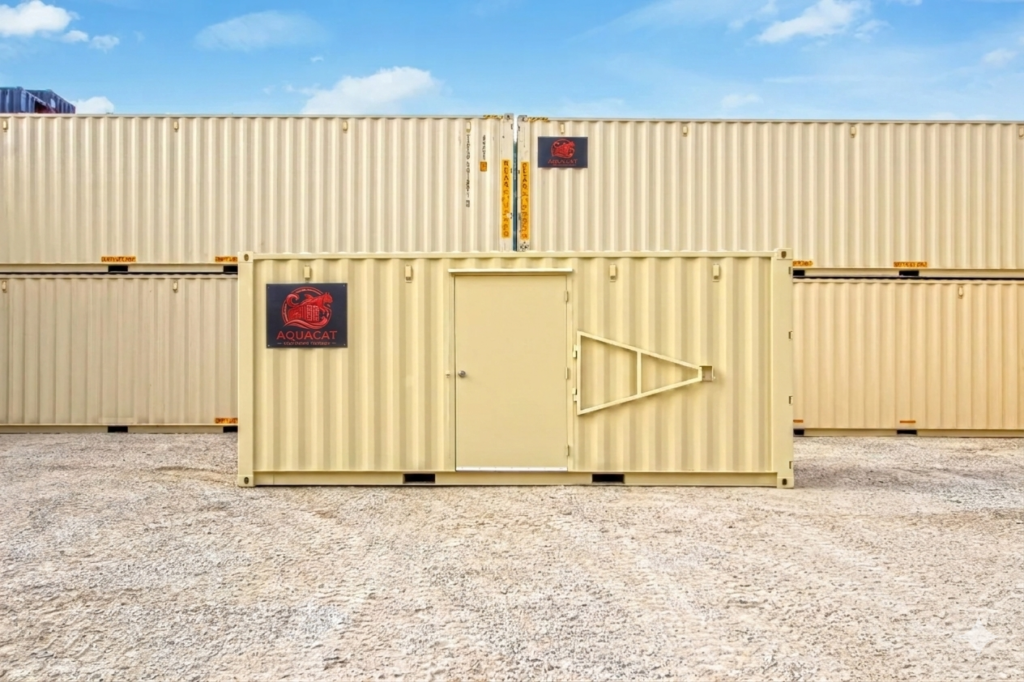 20ft vented storage container for sale, featuring secure doors and side vents for airflow.