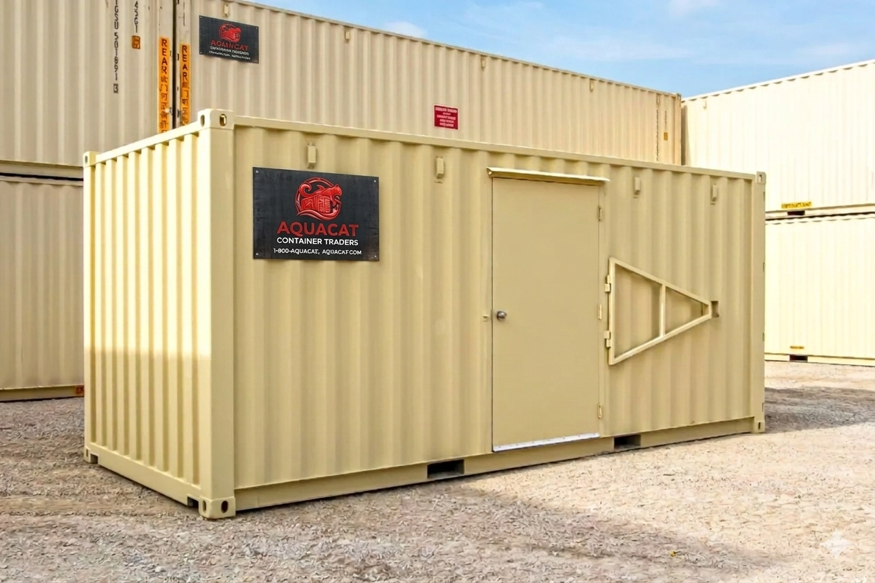 20ft vented storage container from AquaCatContainerTraders, available in ACT with enhanced airflow features
