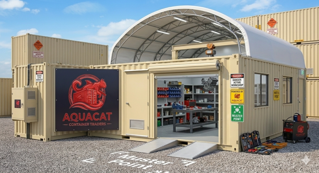 Second-hand shipping containers from AquaCatContainerTraders, inspected for quality and affordability.
